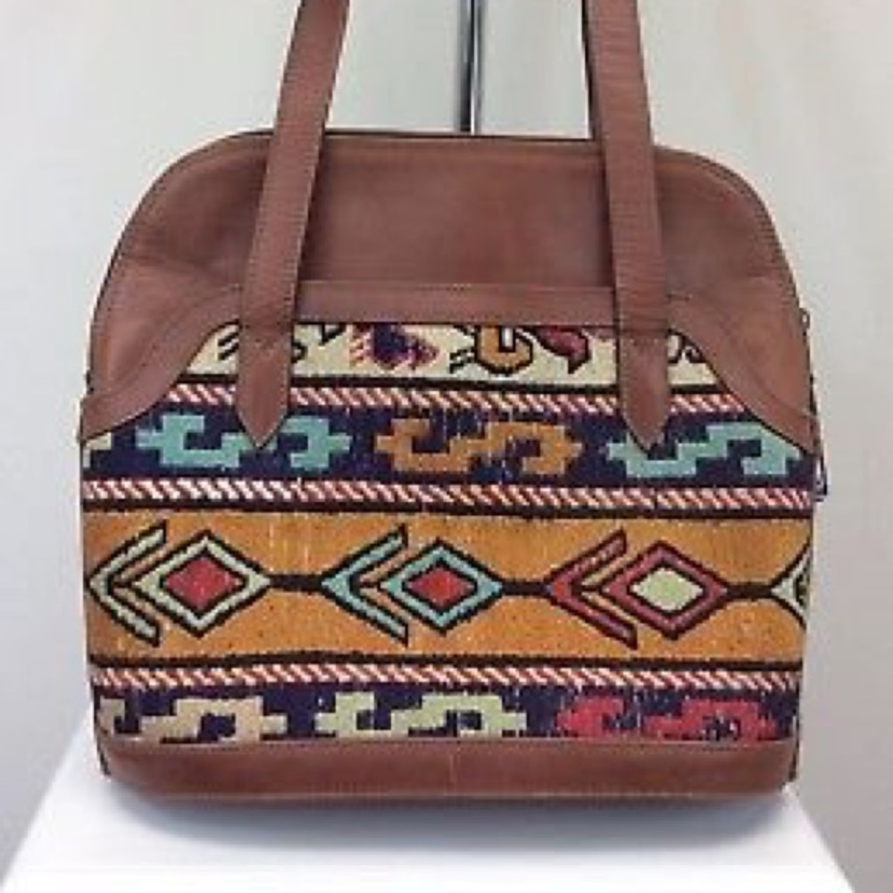YUN ART Handbag Handmade Leather And Wool